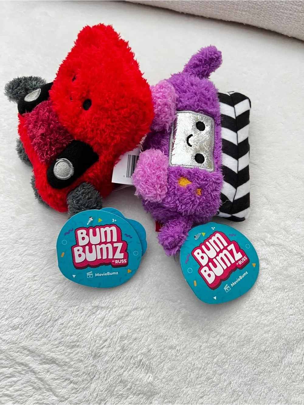 Lot of 2 BumBumz Movie Bumz Connie And Colin Bean Plush Age 3+ Stuffed Animal